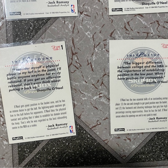 1993-94 NBA Skybox Premium Cards Shaq Talk Insert 4 Card Lot - Picture 8 of 11